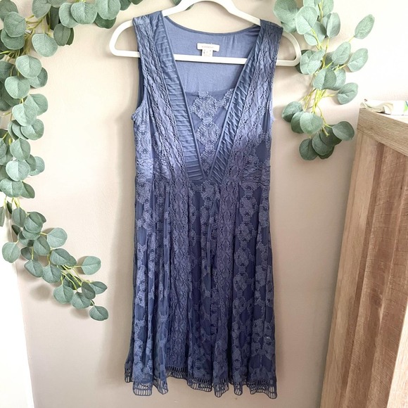 Sundance Dresses Sundance Blue Lace Overlay Tank Dress In Size 2